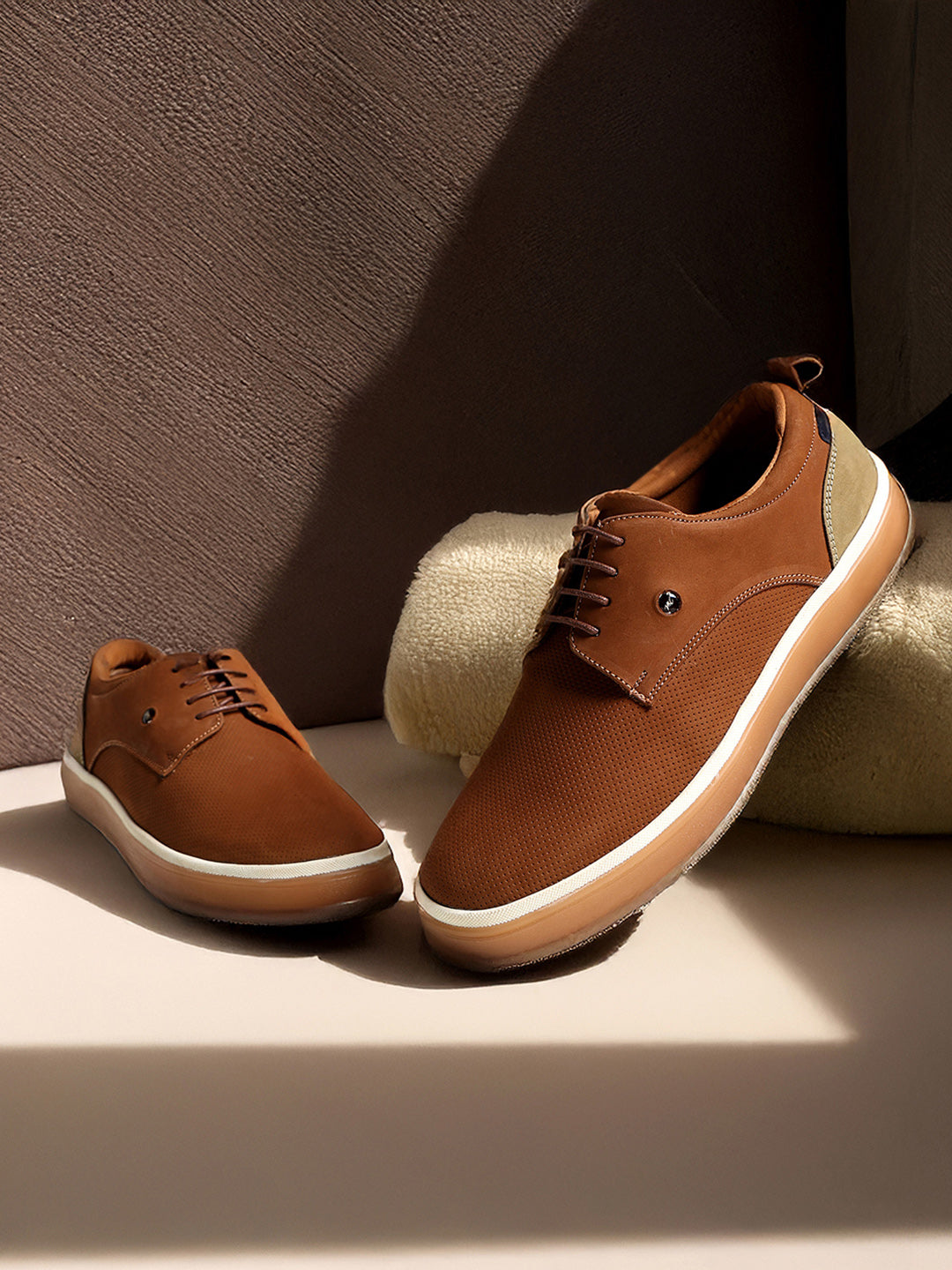 Monte Carlo Tan Casual Lace Up Sneakers Shoes for Men