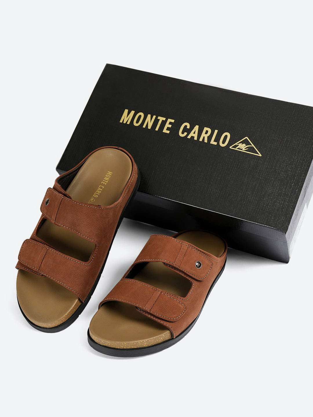 Men Brown Slip on Leather Sandals