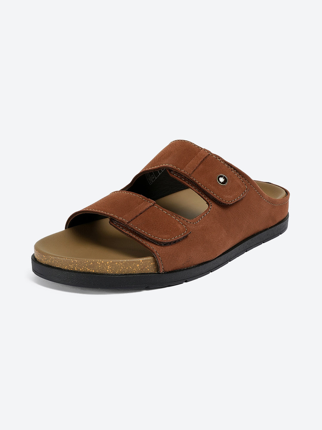 Men Brown Slip on Leather Sandals