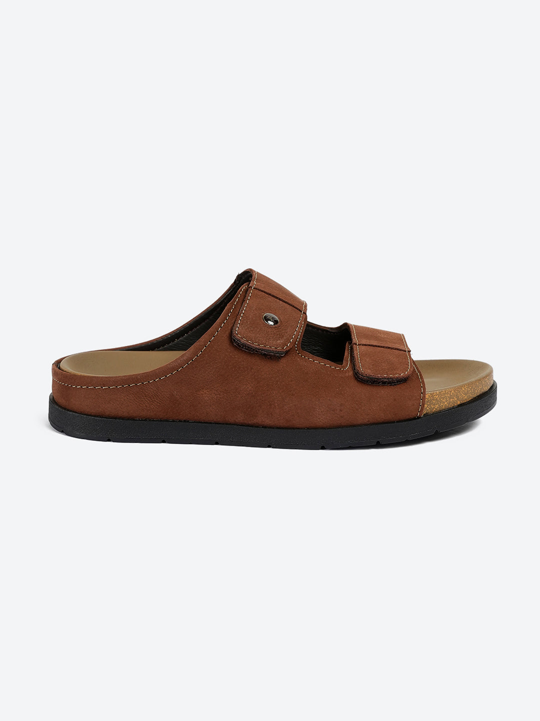 Men Brown Slip on Leather Sandals