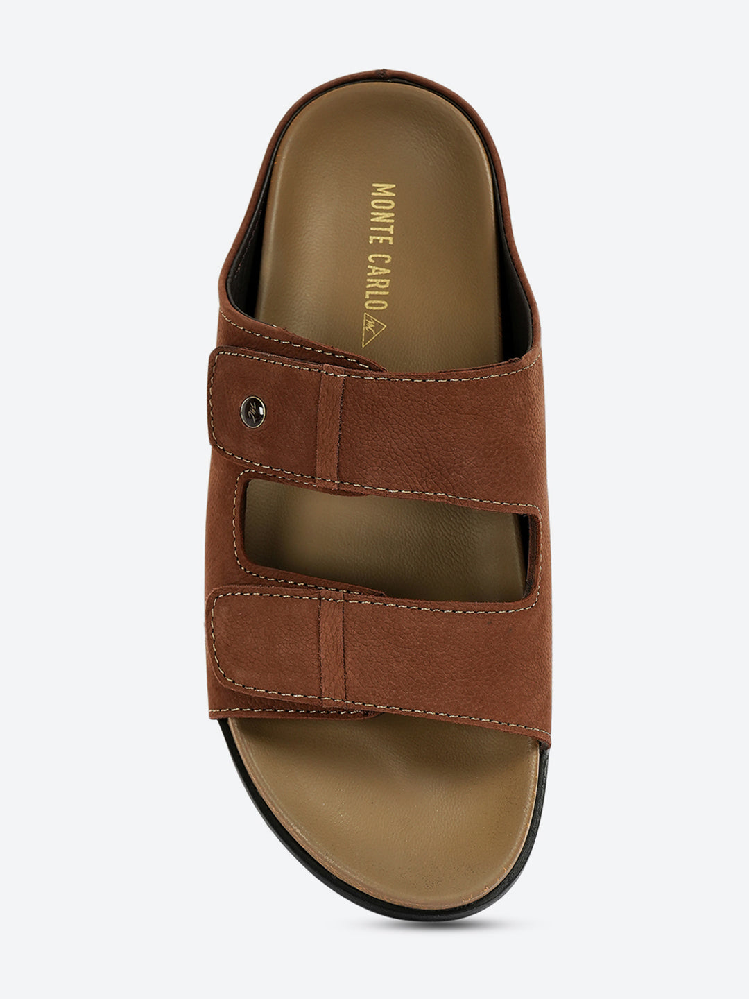 Men Brown Slip on Leather Sandals