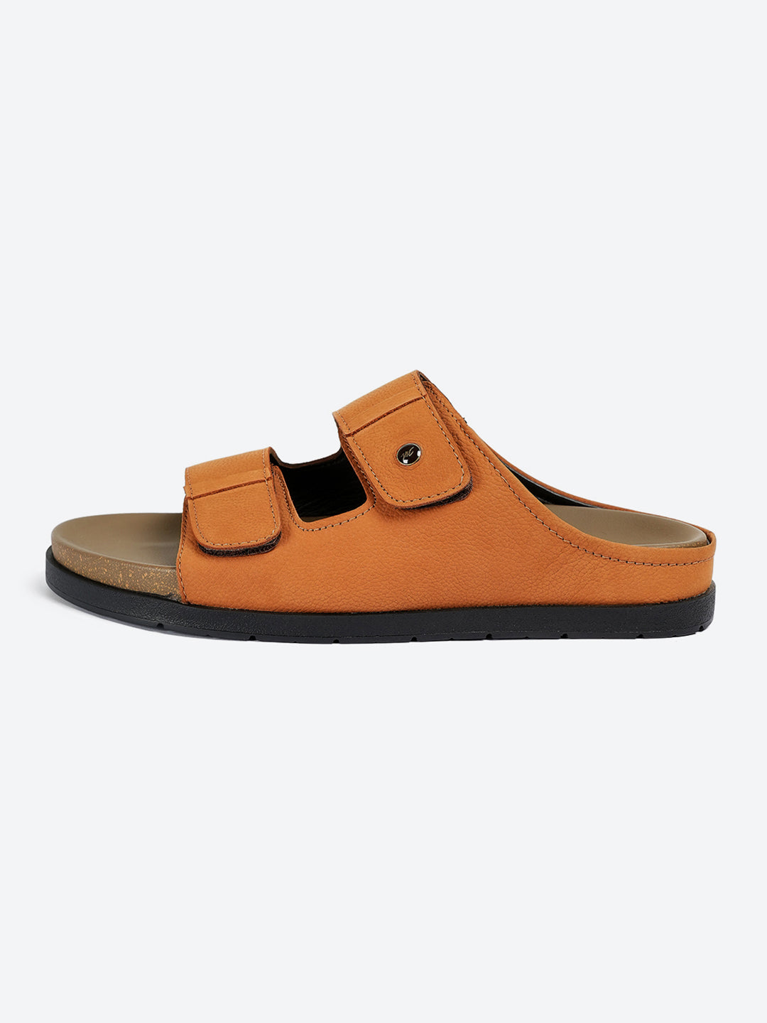 Men Tan Slip on Leather Sandals