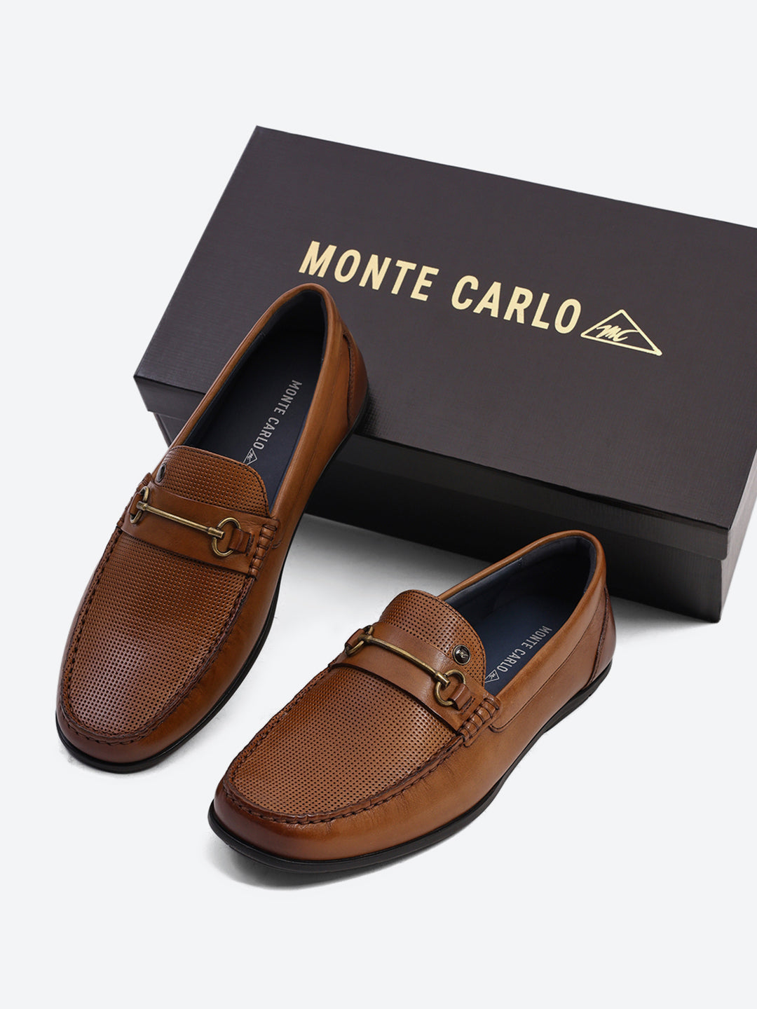 Men Tan Slip on Genuine Leather Loafers