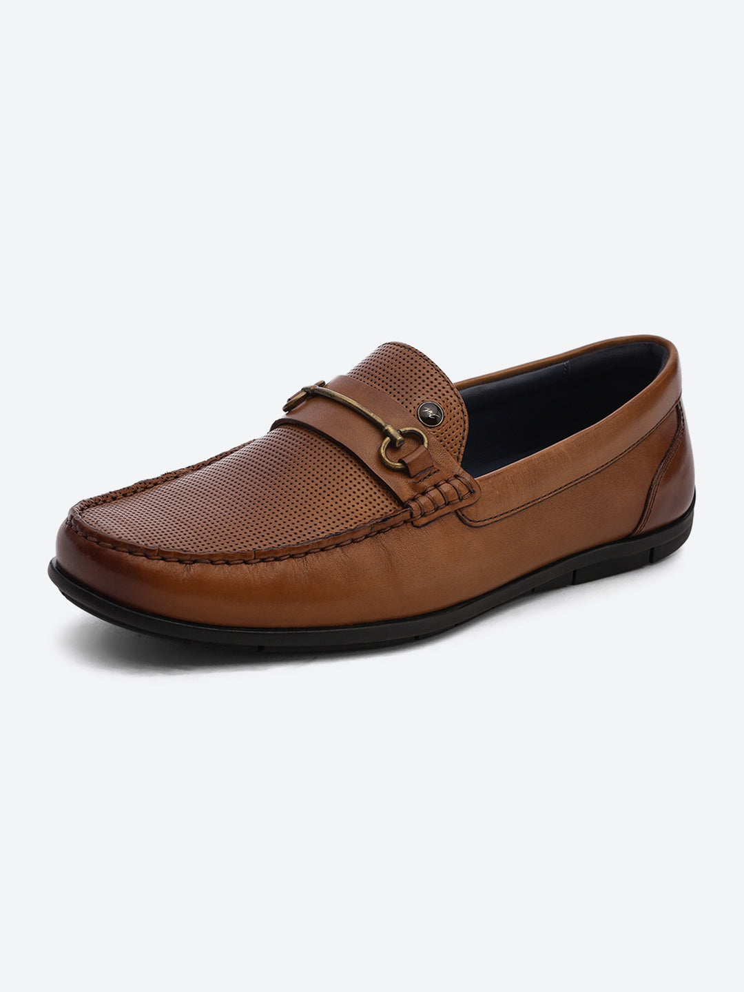 Men Tan Slip on Genuine Leather Loafers