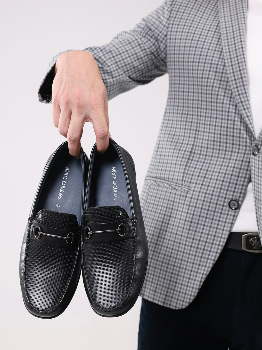 Men Black Slip on Genuine Leather Loafers