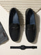 Men Black Slip on Genuine Leather Loafers