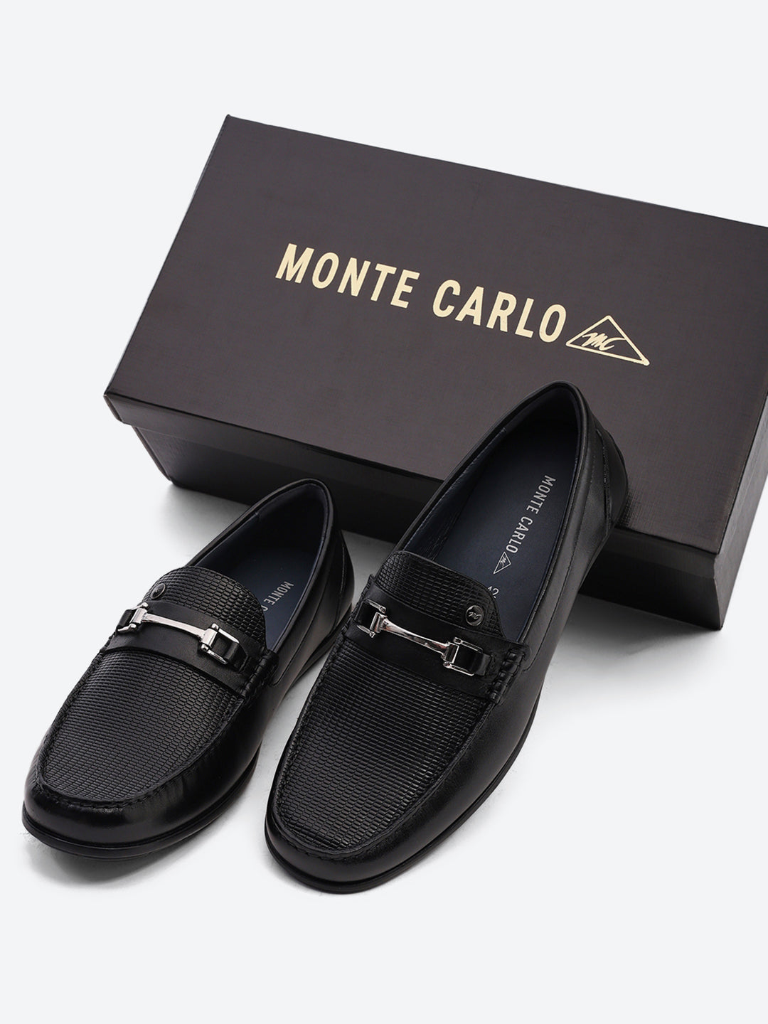 Men Black Slip on Genuine Leather Loafers