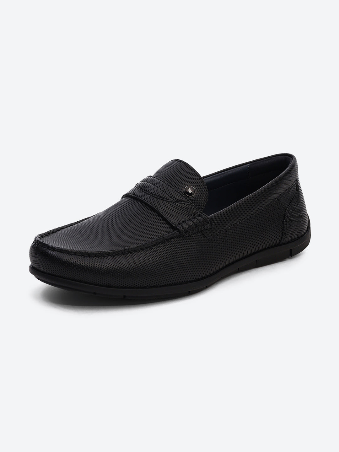 Men Black Slip on Genuine Leather Loafers