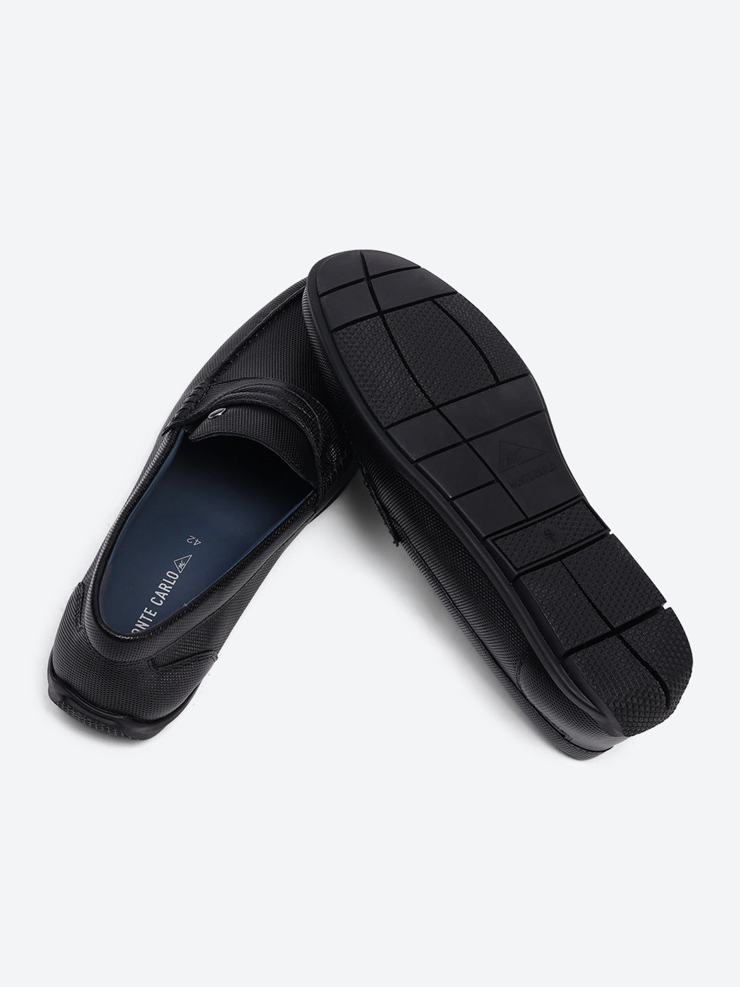 Men Black Slip on Genuine Leather Loafers