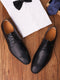 Men Black Lace Up Genuine Leather Formal Shoes
