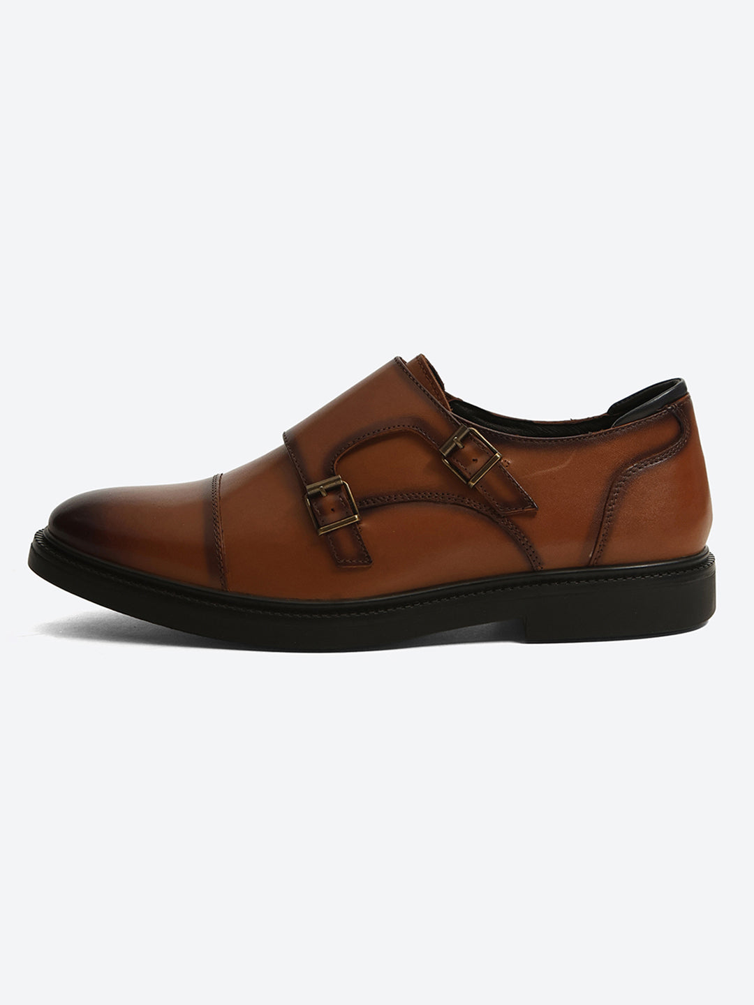 Monte Carlo Tan Double Monk Strap Formal Shoes for Men