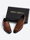 Men Tan Solid Slip on Genuine Leather Formal Shoes