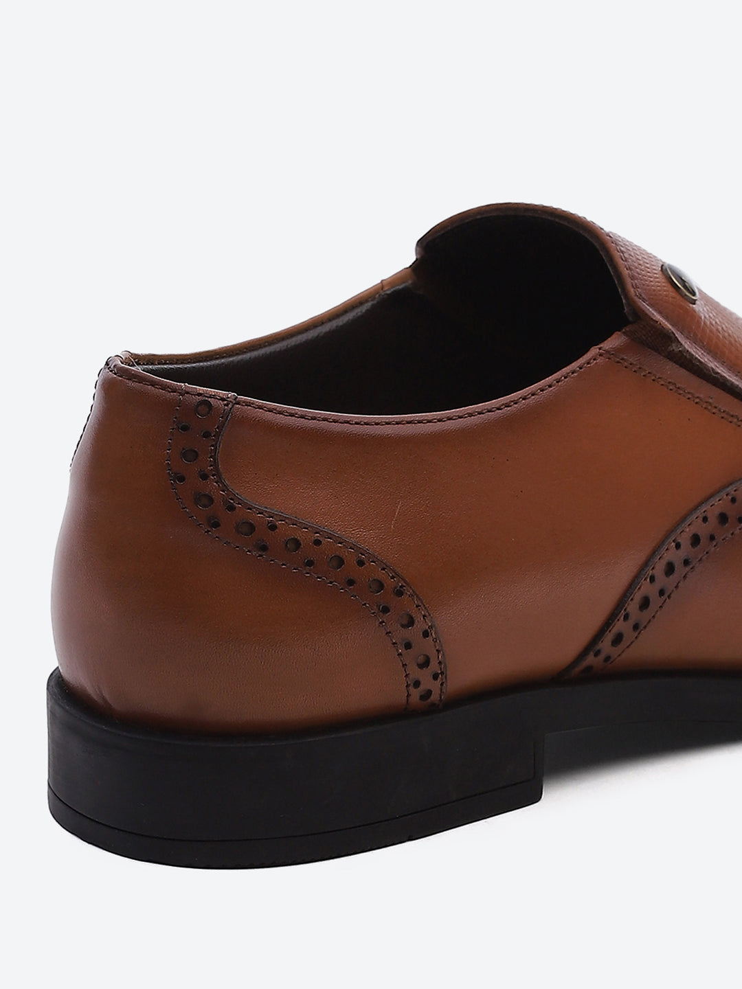 Men Tan Solid Slip on Genuine Leather Formal Shoes