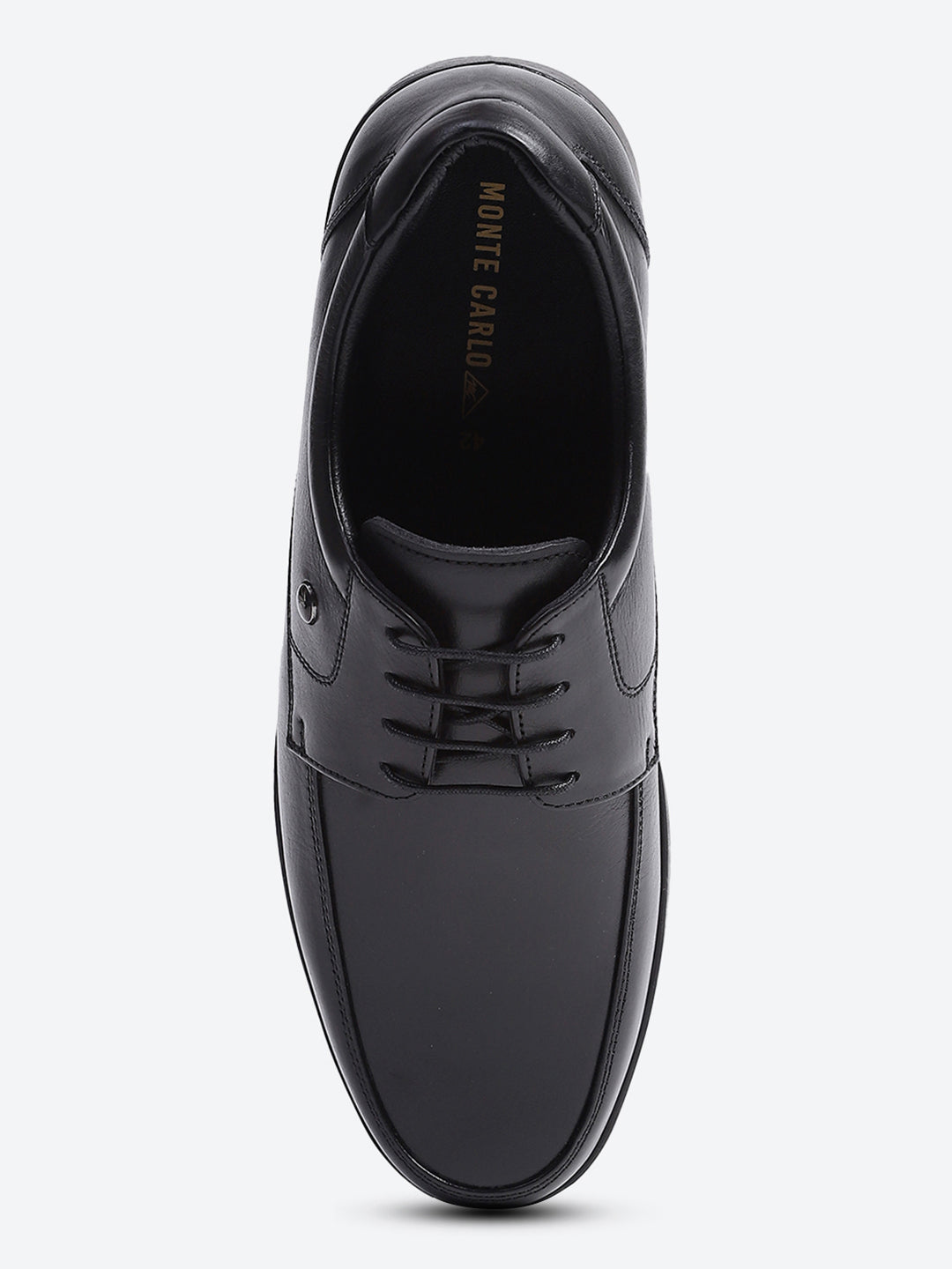 Men Black Solid Lace Up Genuine Leather Formal Derby