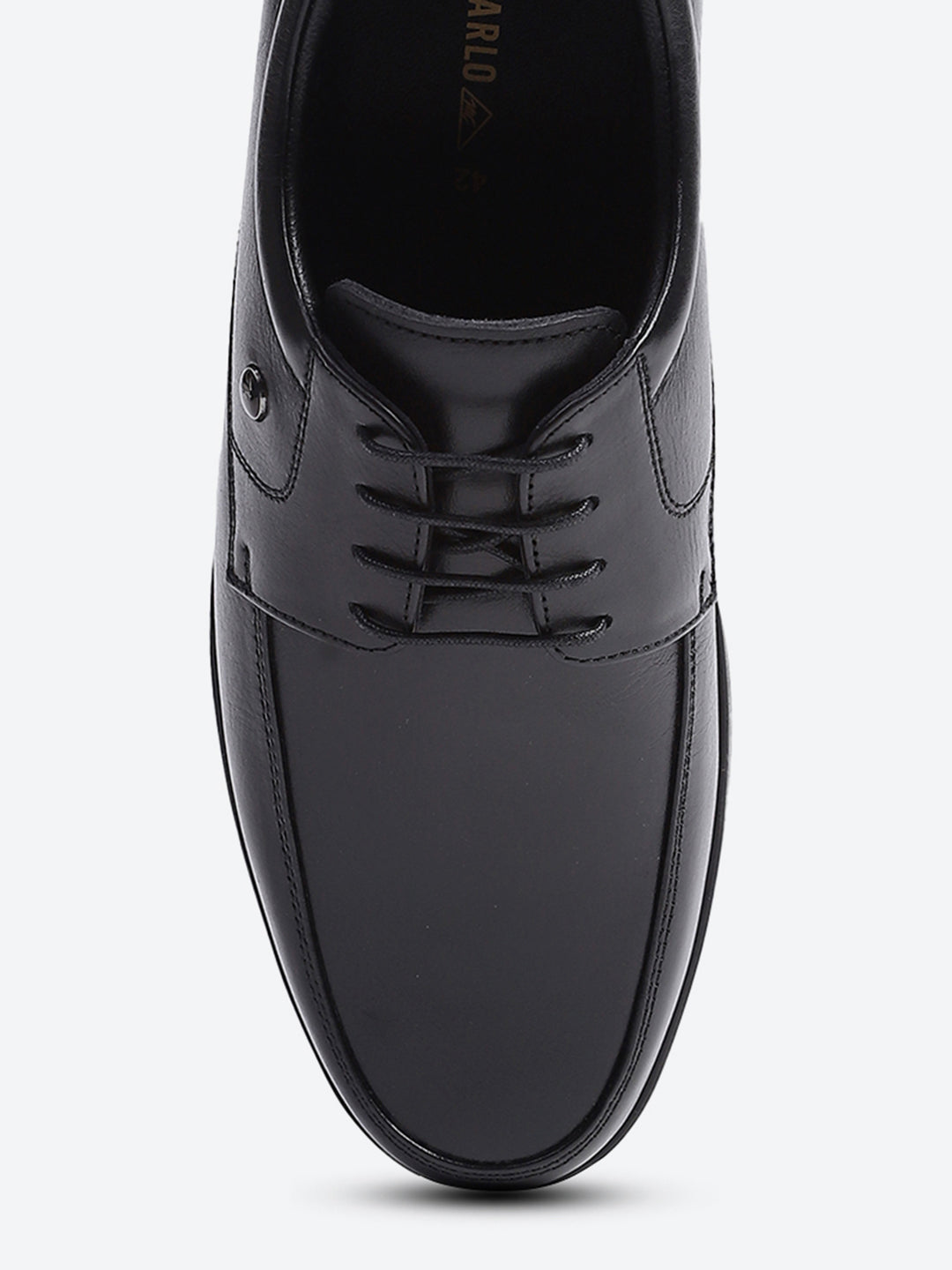 Men Black Solid Lace Up Genuine Leather Formal Derby