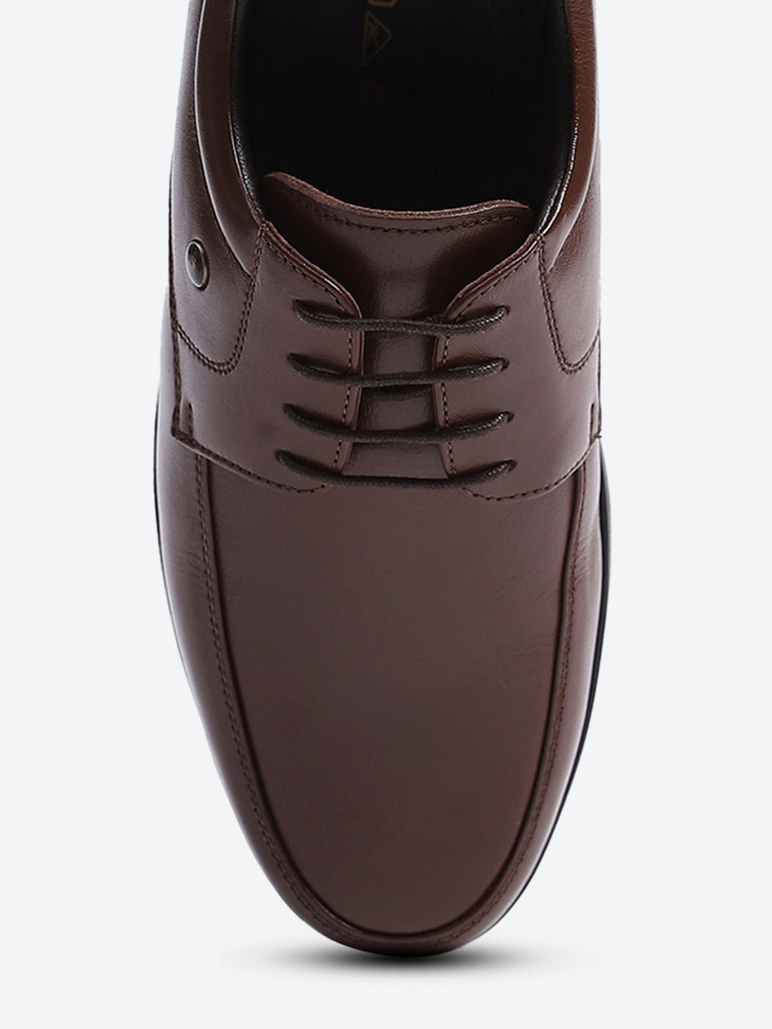 Men Brown Solid Lace Up Genuine Leather Formal Derby