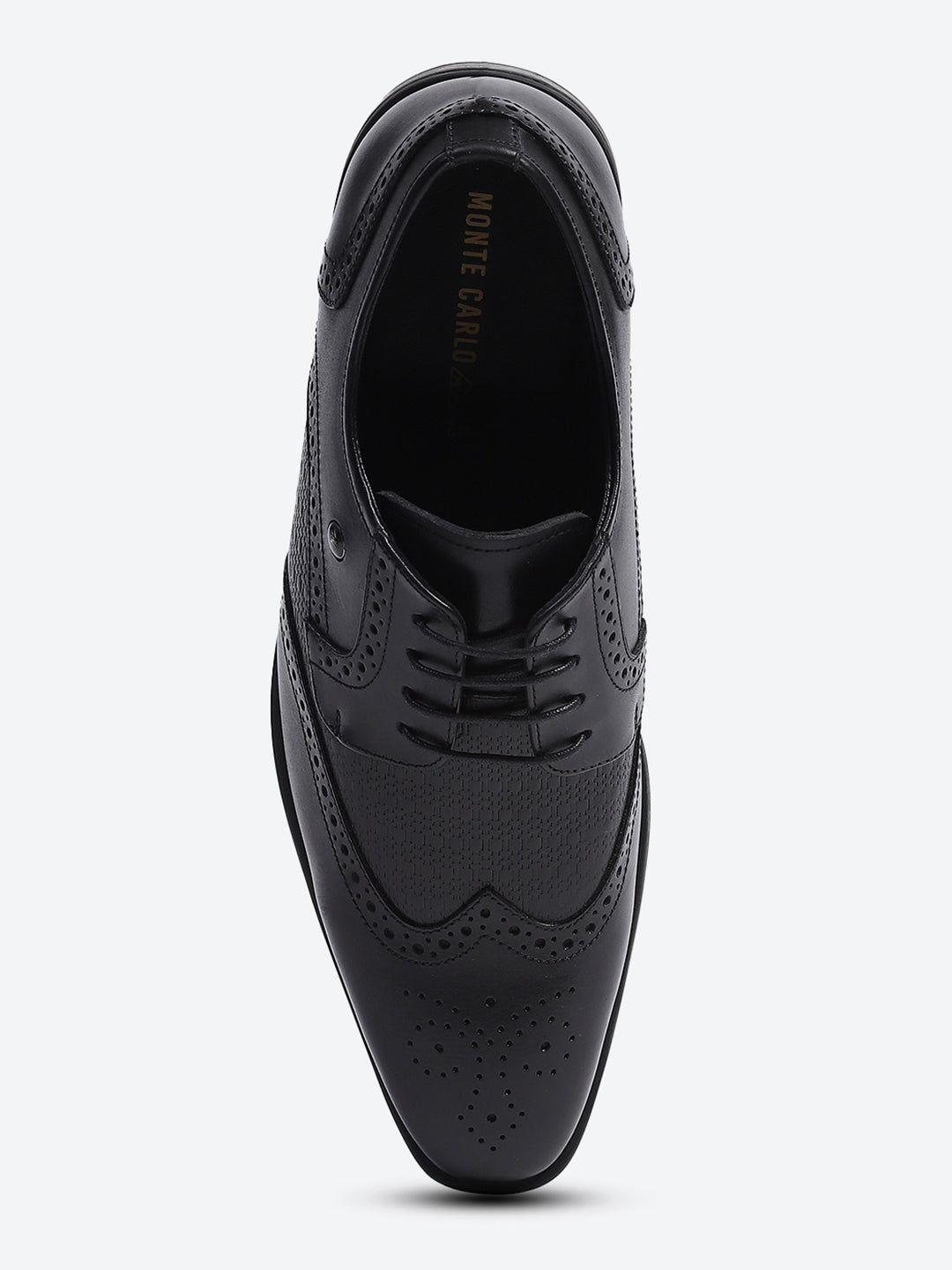 Men Black Lace Up Genuine Leather Formal Brogues