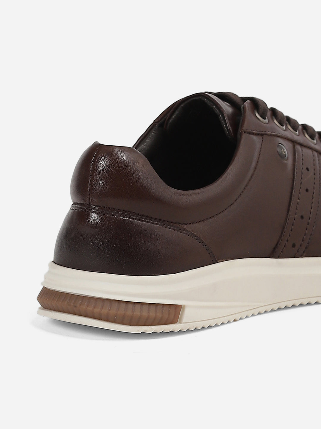 Men Brown Lace-Up Genuine Leather Casual Sneaker