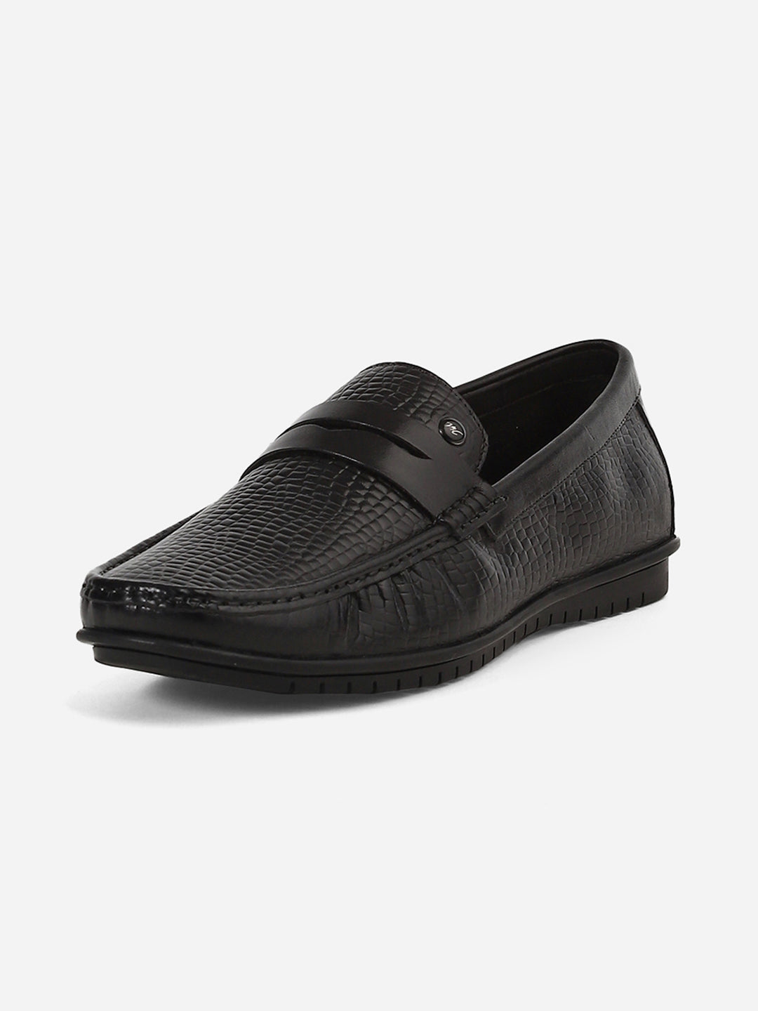 Men Black Slip-On Genuine Leather Loafer
