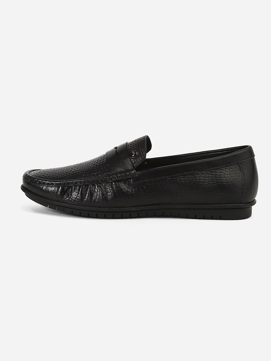 Men Black Slip-On Genuine Leather Loafer
