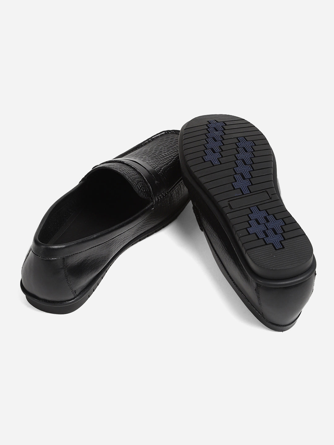 Men Black Slip-On Genuine Leather Loafer