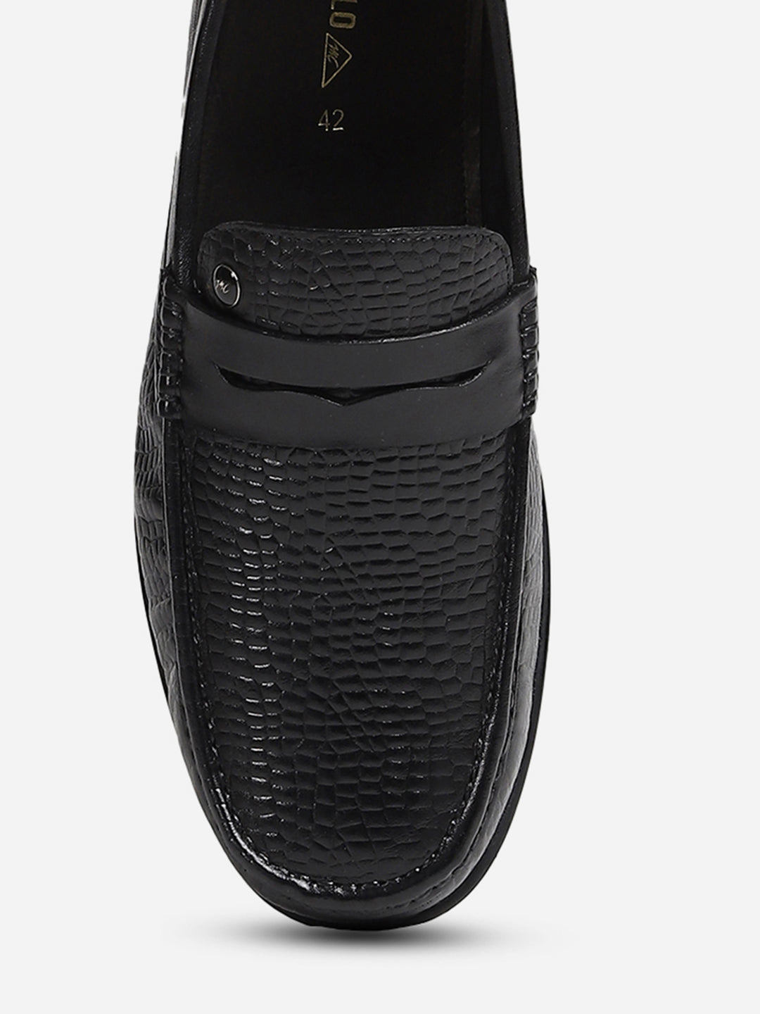 Men Black Slip-On Genuine Leather Loafer