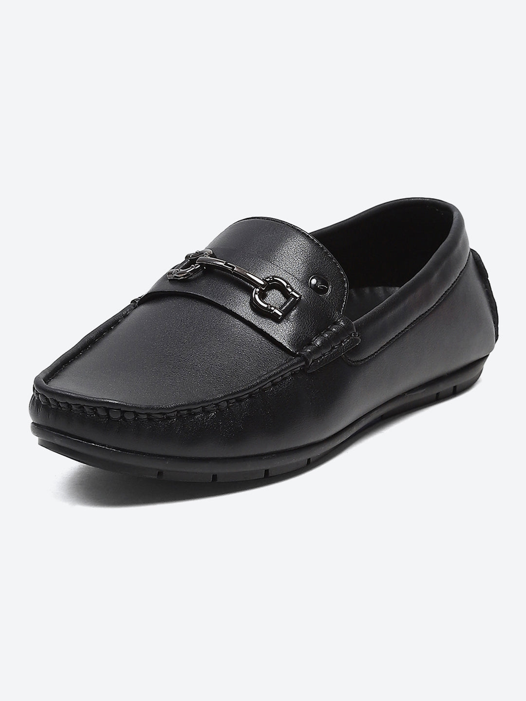 Men Black Slip on Microfibre Loafers