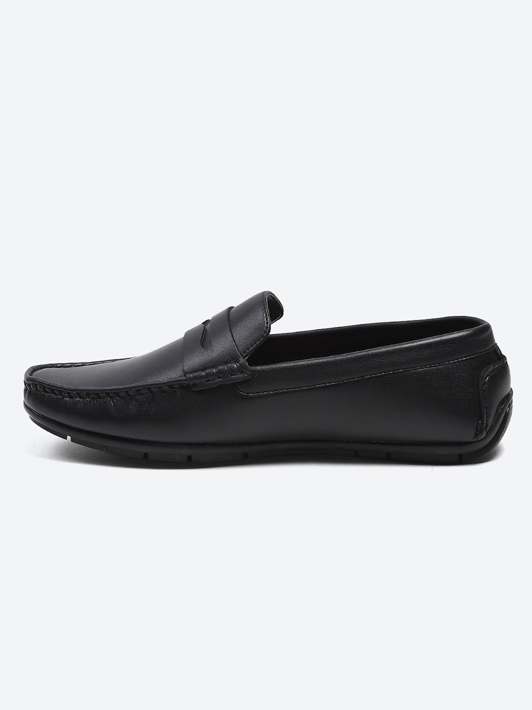 Men Black Slip on Microfibre Loafers