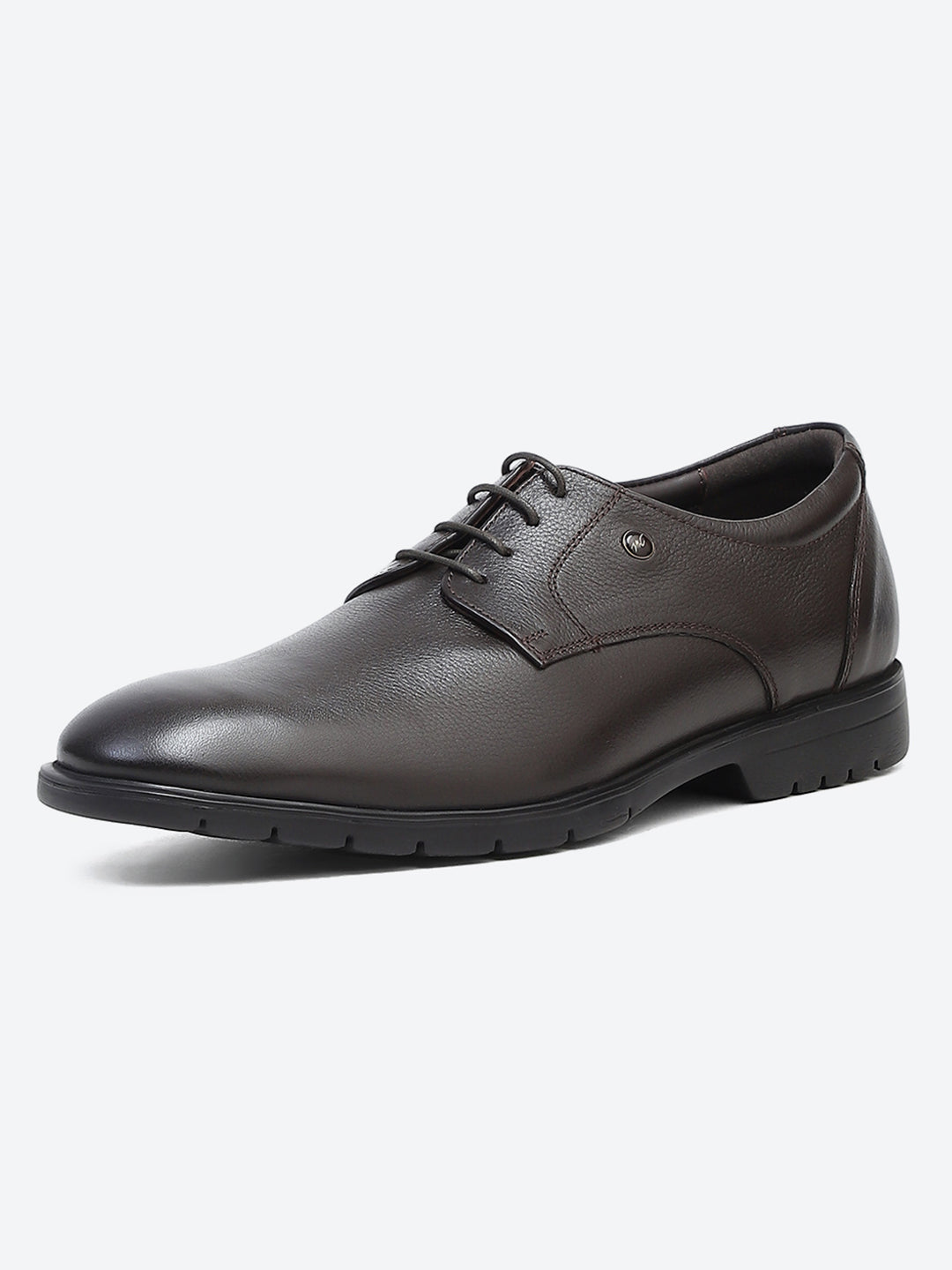 Men Brown Lace Up Genuine Leather Formal Derby