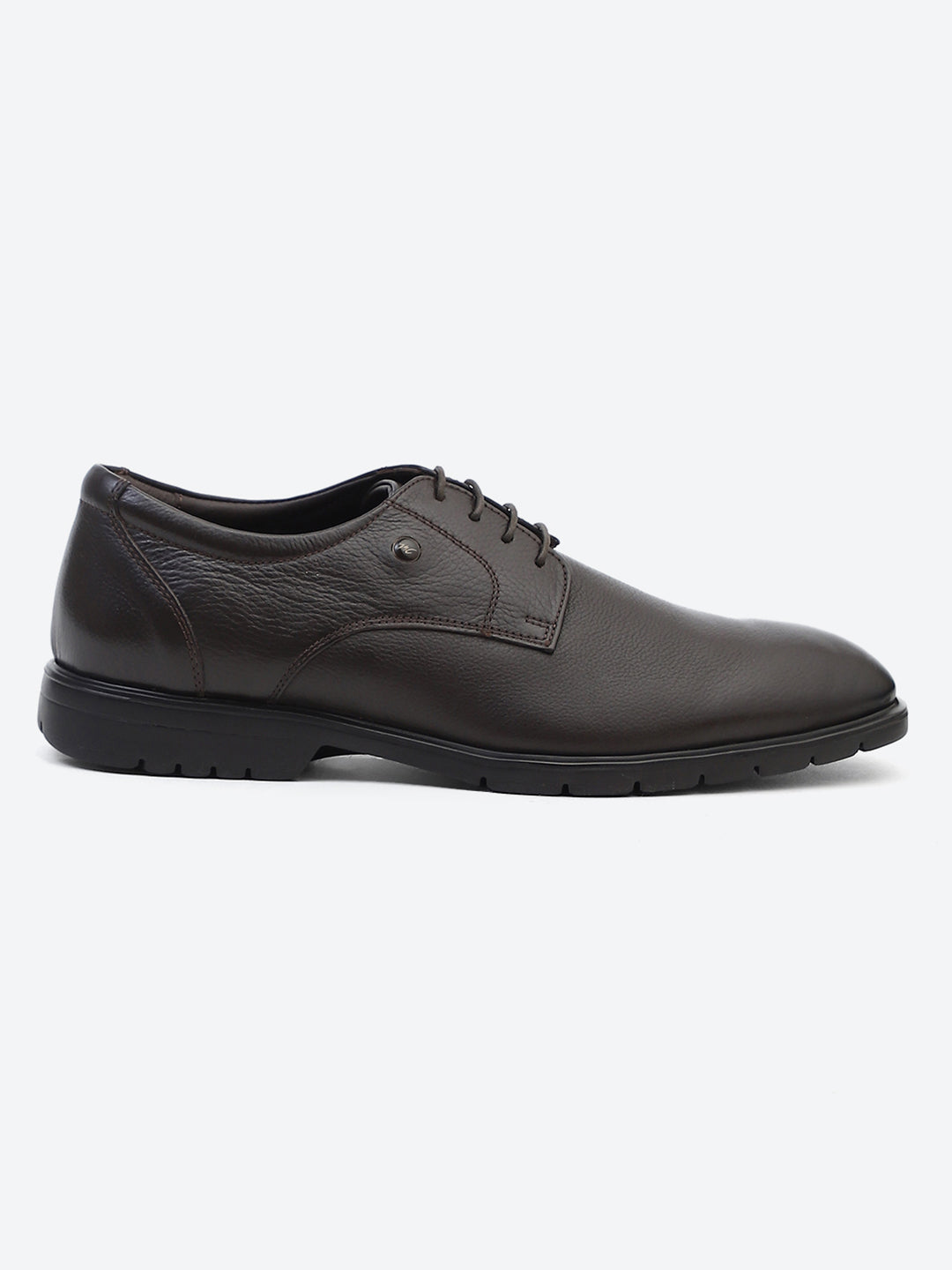 Men Brown Lace Up Genuine Leather Formal Derby