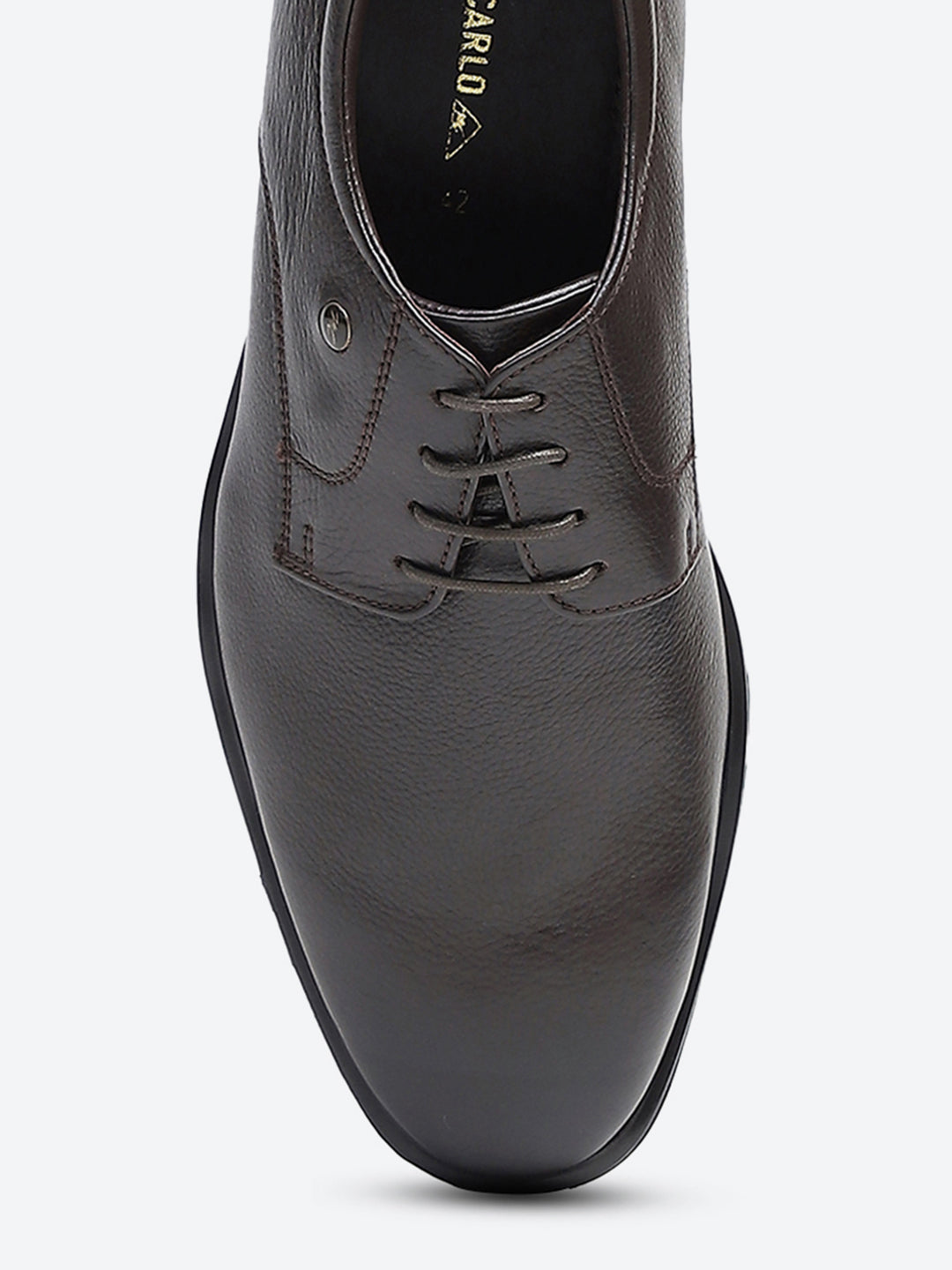 Men Brown Lace Up Genuine Leather Formal Derby