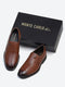 Men Tan Solid Slip on Genuine Leather Formal Shoes