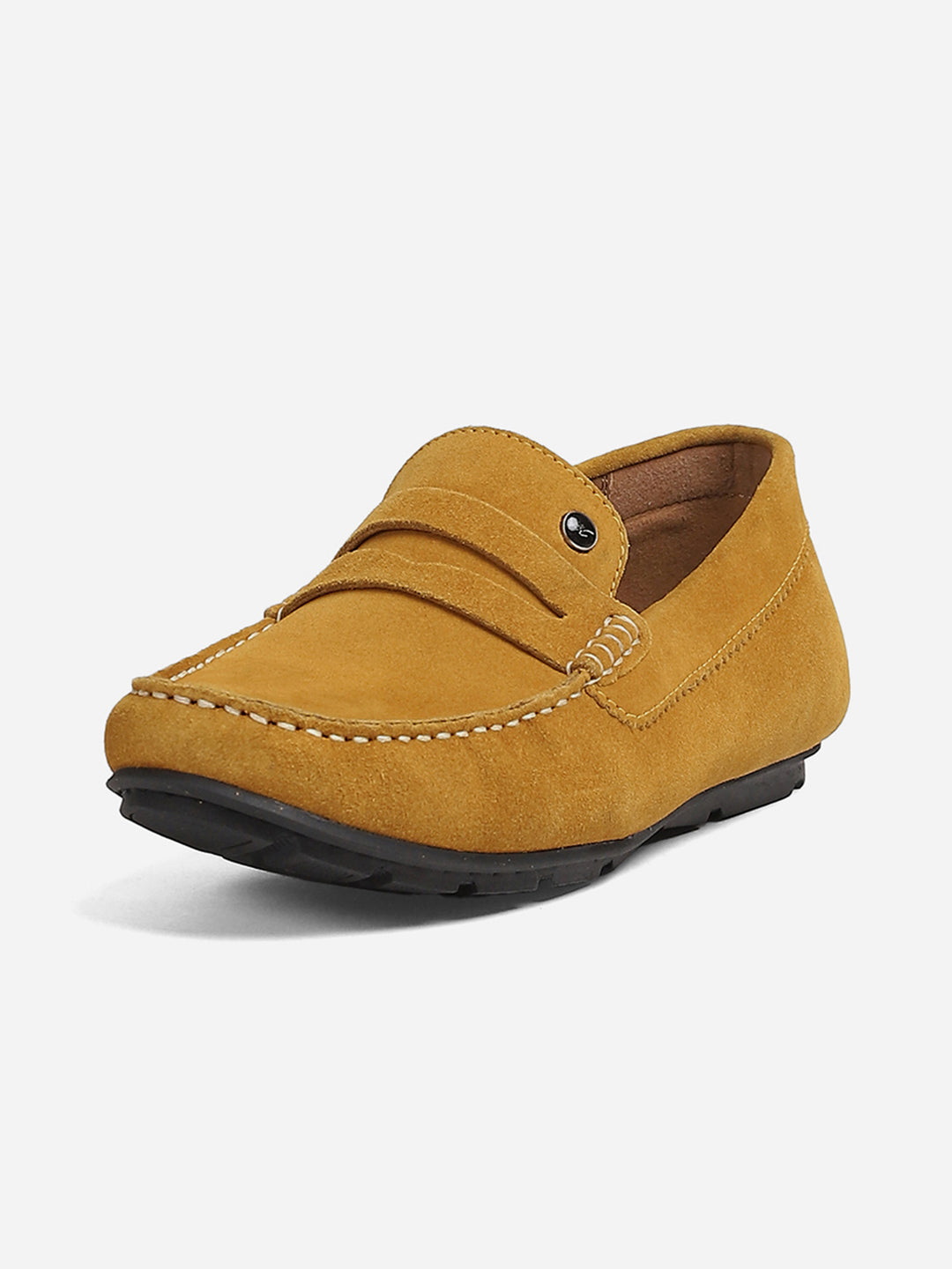 Men Yellow Slip-On Genuine Leather Loafer