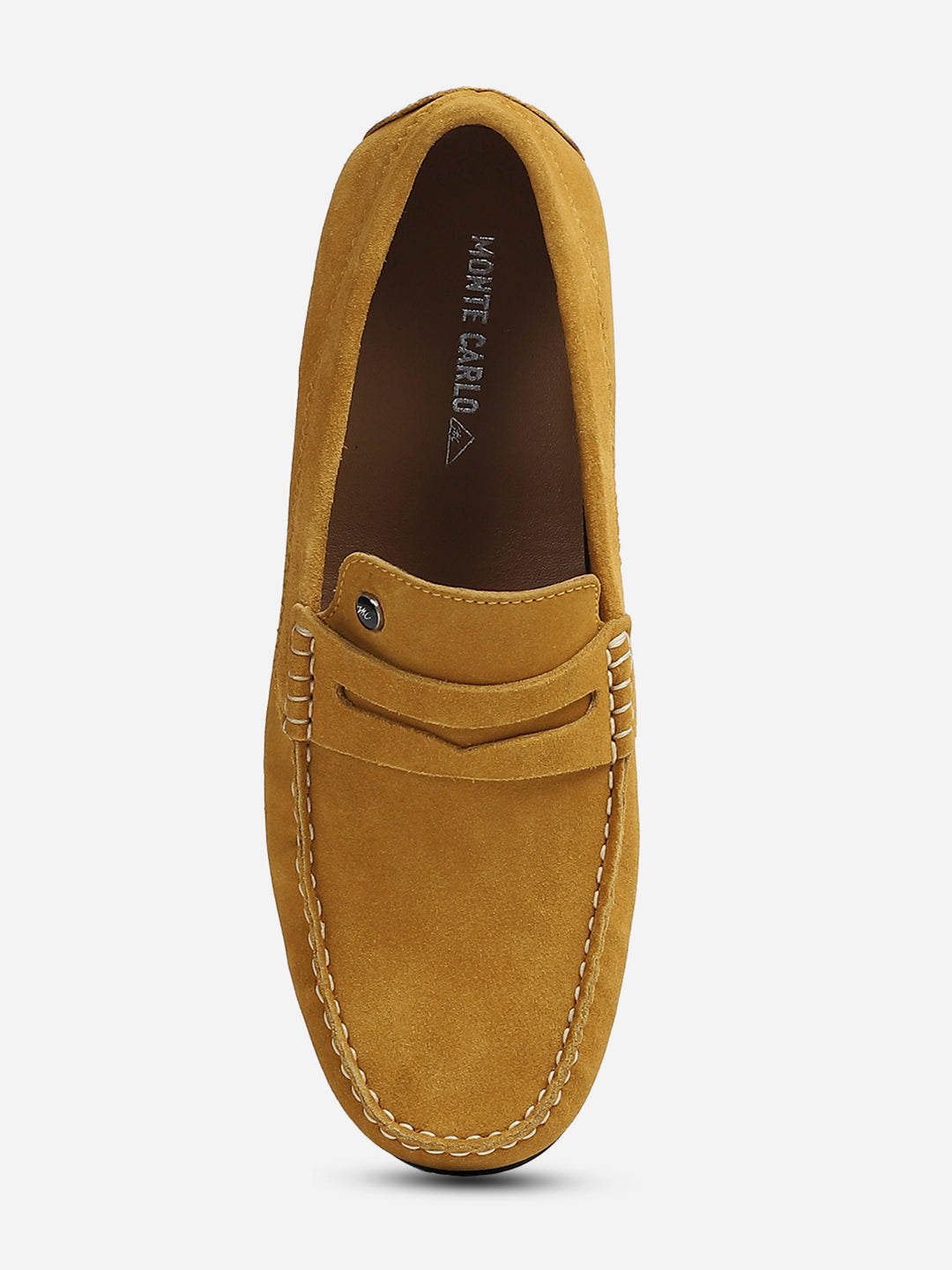 Men Yellow Slip-On Genuine Leather Loafer