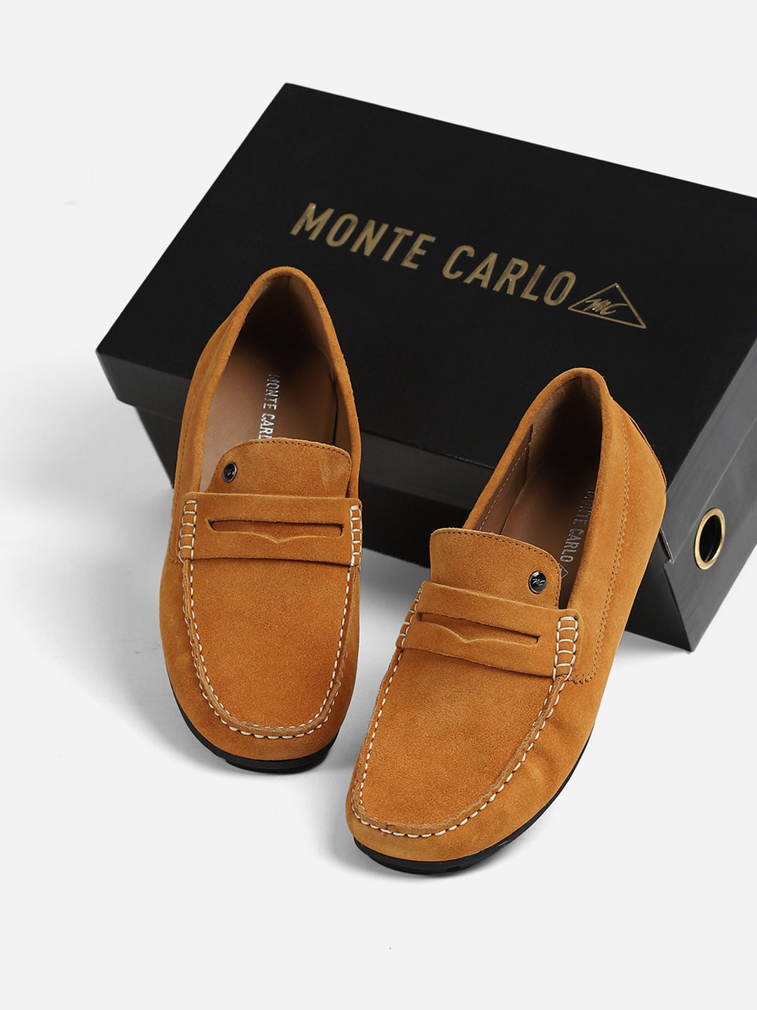 Men Tan Slip-On Genuine Leather Loafer