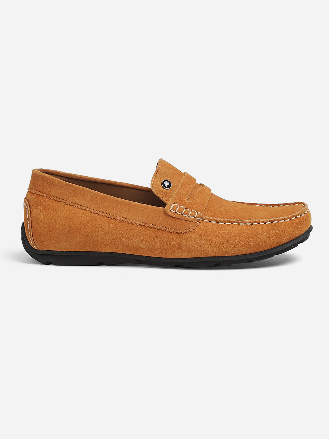 Men Tan Slip-On Genuine Leather Loafer