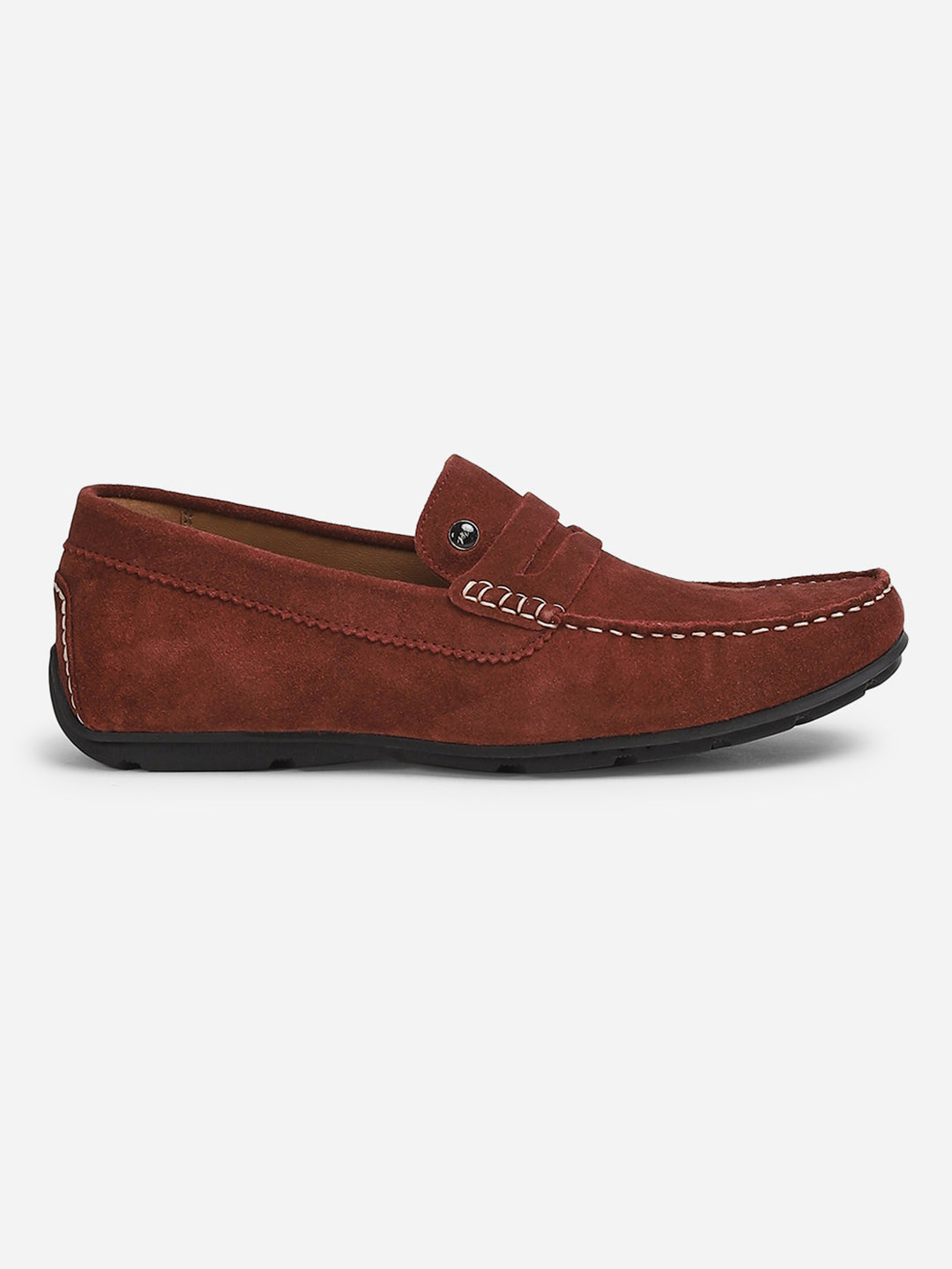 Men Maroon Slip-On Genuine Leather Loafer