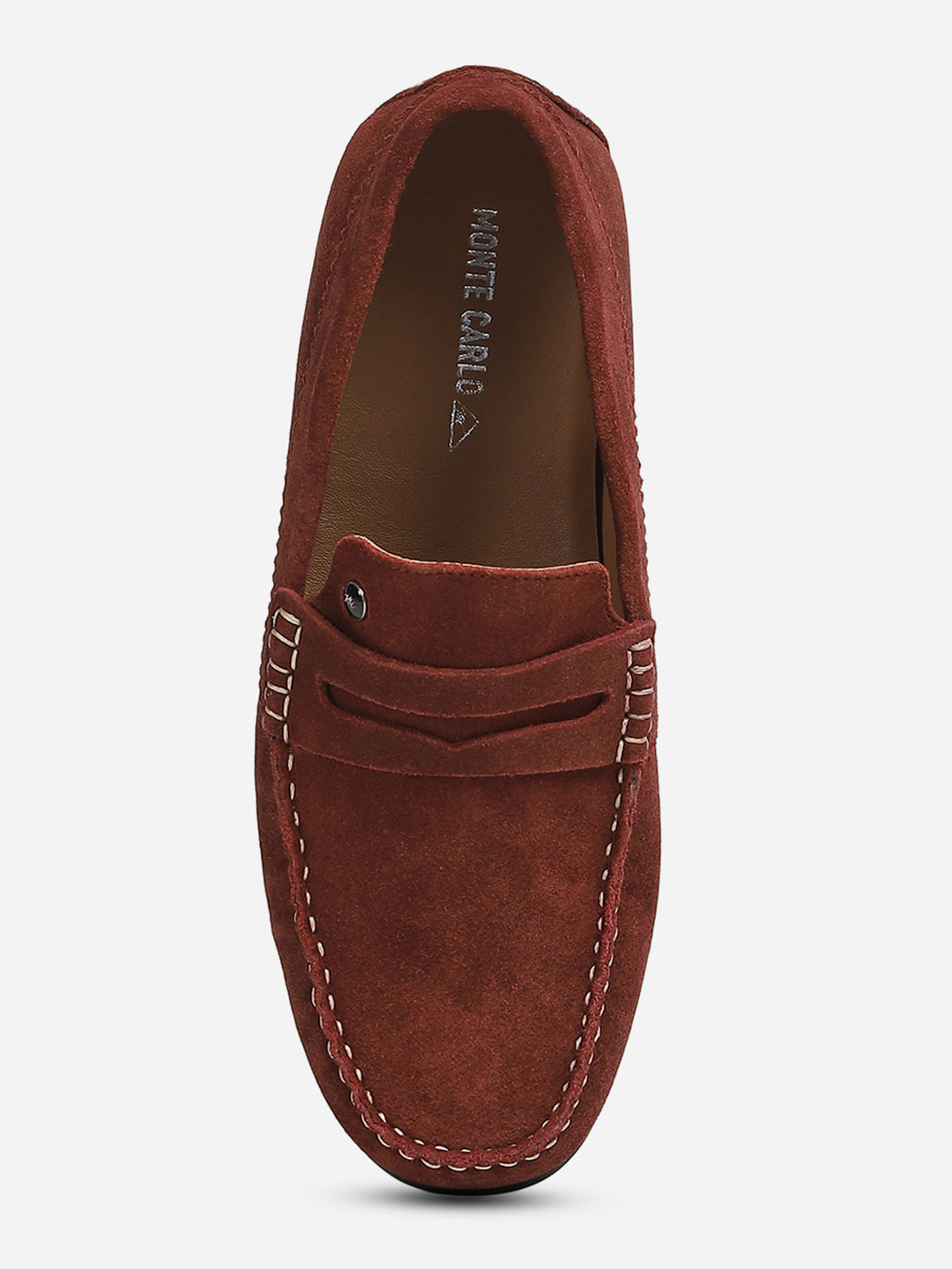 Men Maroon Slip-On Genuine Leather Loafer