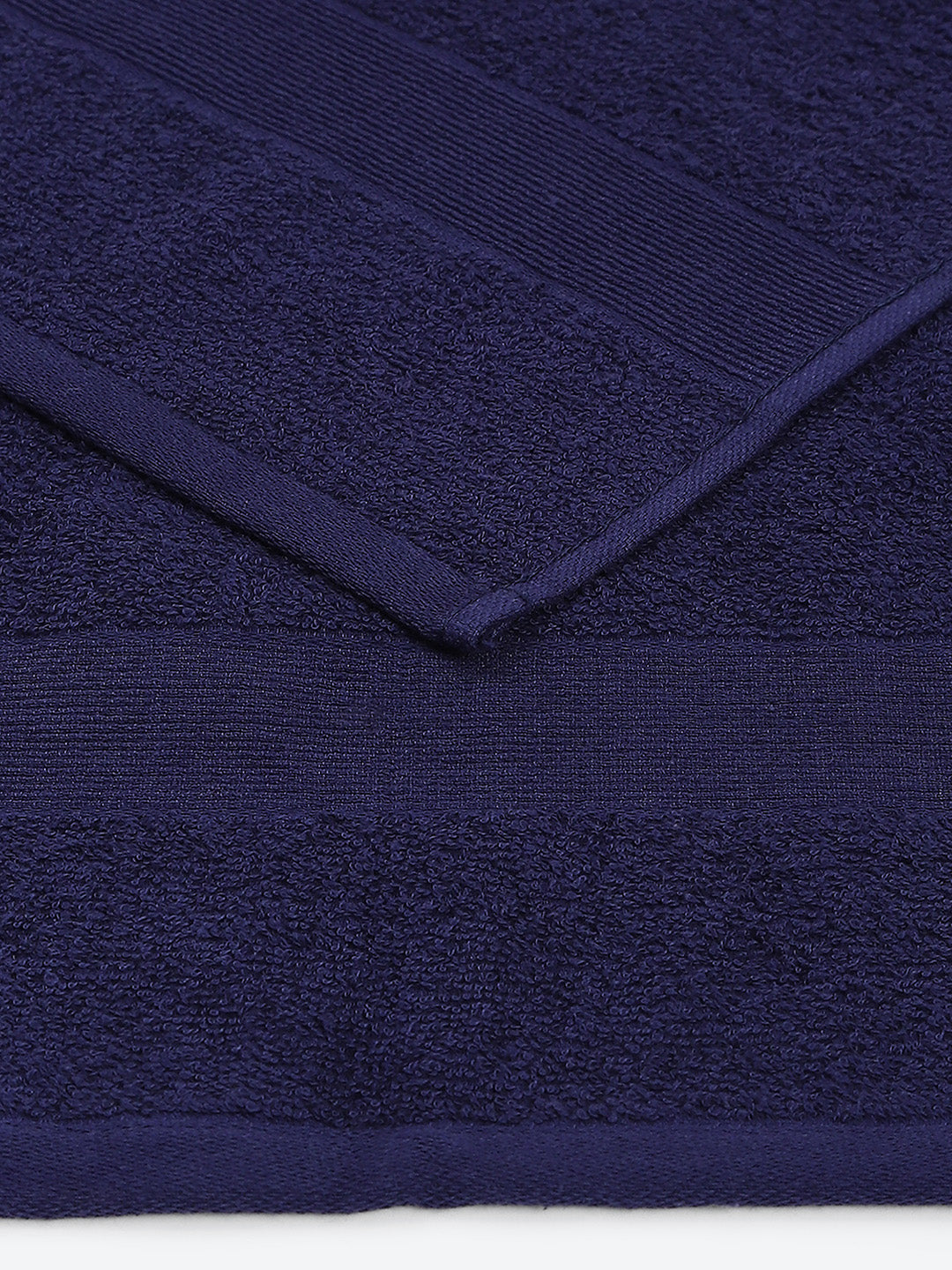 Dark Blue Cotton Solid 380 GSM Bath Towel (Albella)