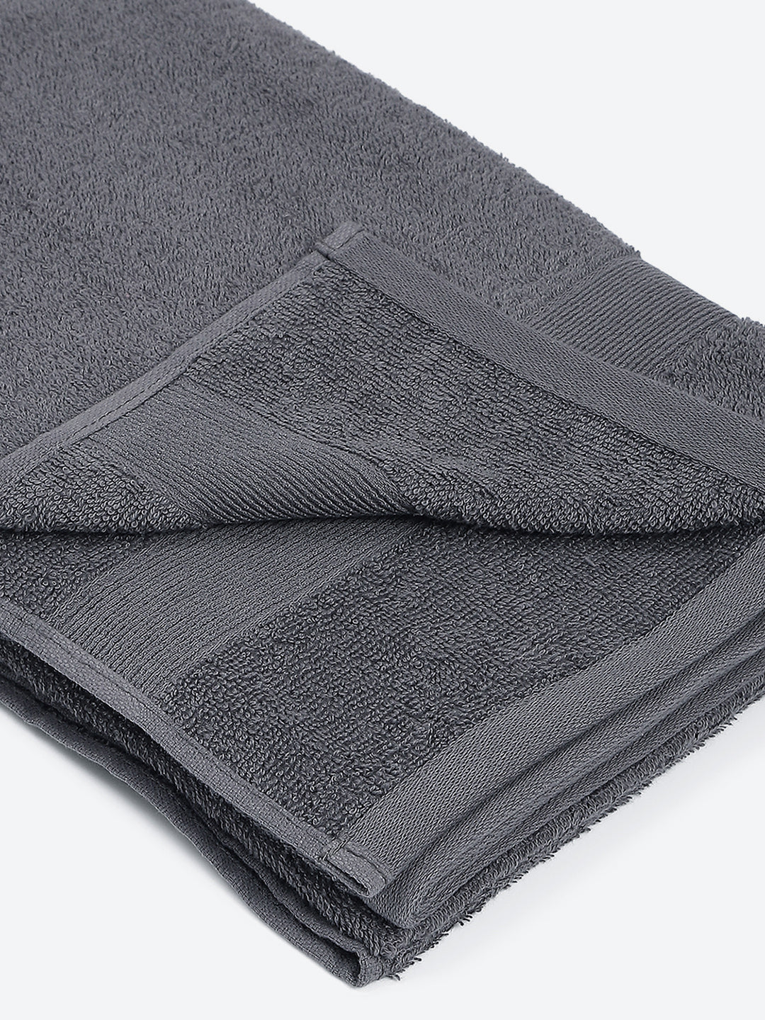 Grey Cotton Solid 380 GSM Bath Towel (Albella)