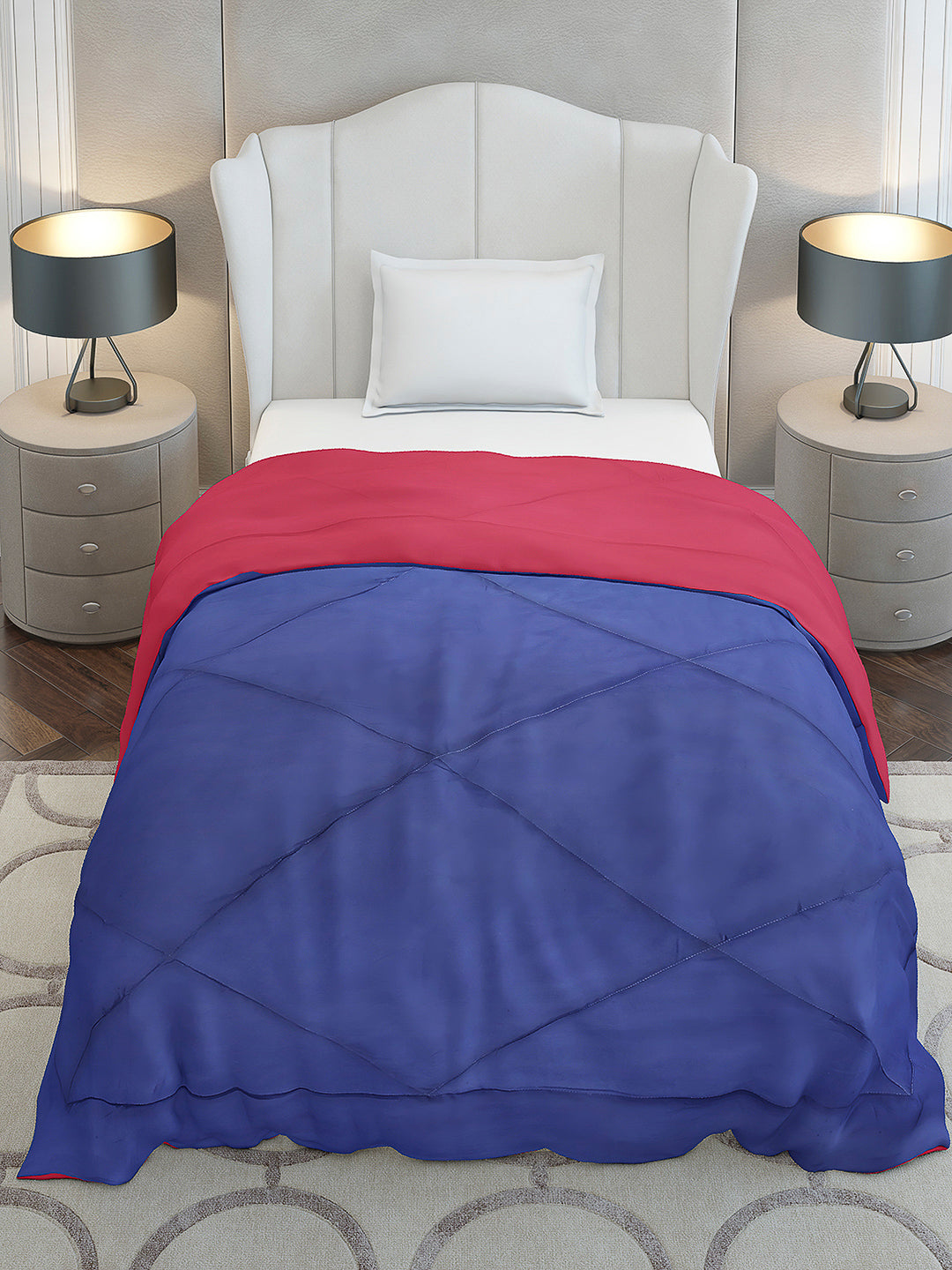Solid Single Bed 210 GSM Comforter Ava for Mild Winter (Weight 0.9 kg)