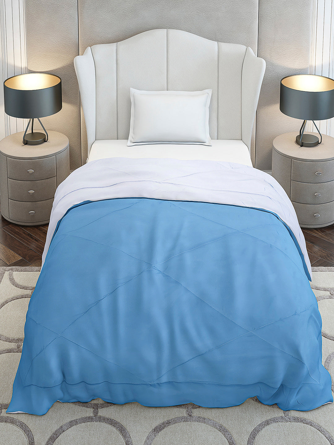 Solid Single Bed 210 GSM Comforter Ava for Mild Winter (Weight 0.9 kg)