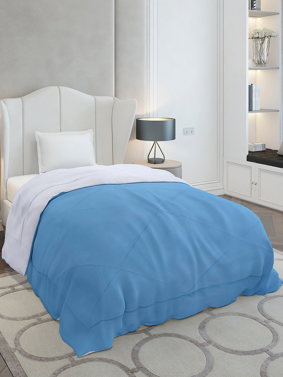 Solid Single Bed 210 GSM Comforter Ava for Mild Winter (Weight 0.9 kg)