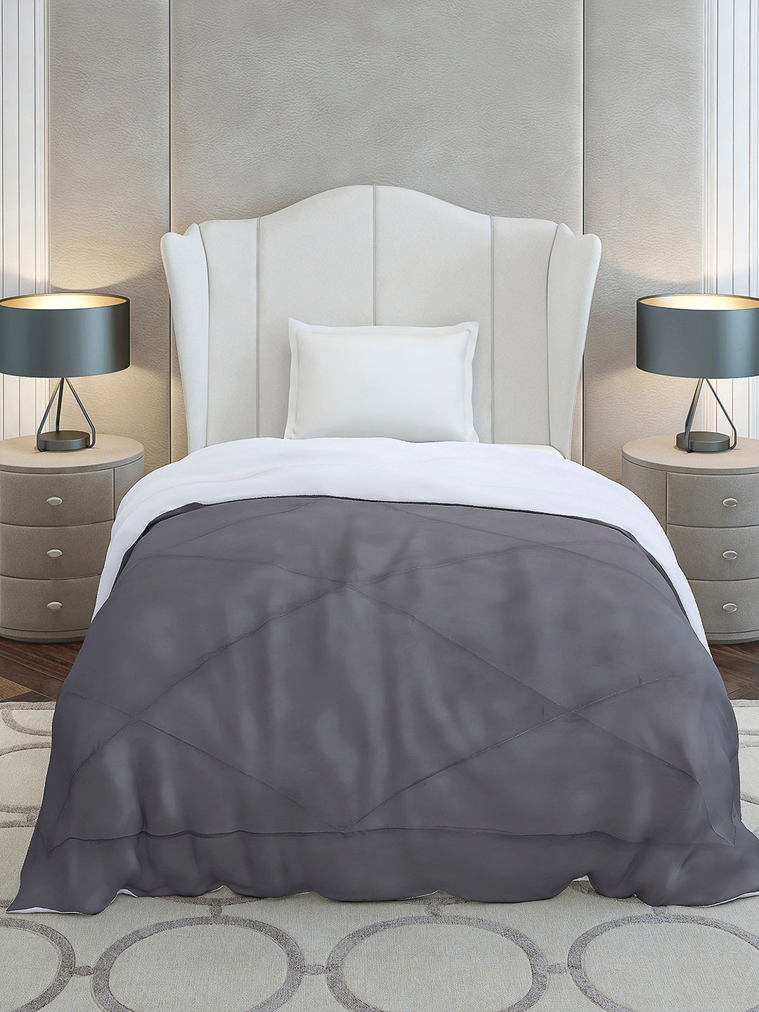 Solid Single Bed 210 GSM Comforter Ava for Mild Winter (Weight 0.9 kg)