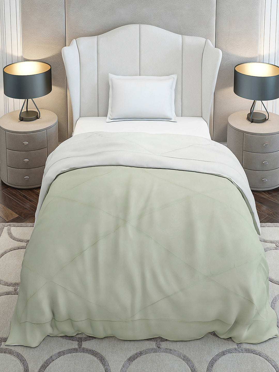 Solid Single Bed 210 GSM Comforter Ava for Mild Winter (Weight 0.9 kg)