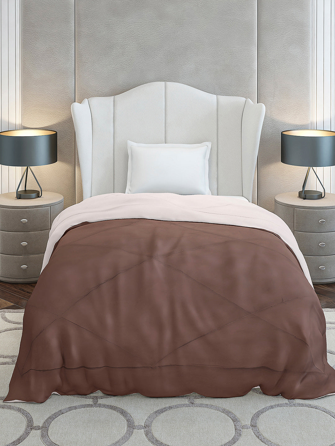 Solid Single Bed 210 GSM Comforter Ava for Mild Winter (Weight 0.9 kg)