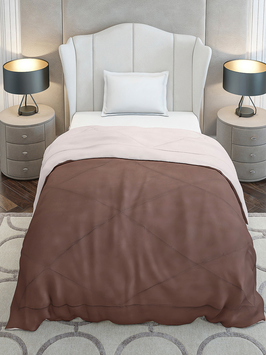 Solid Single Bed 210 GSM Comforter Ava for Mild Winter (Weight 0.9 kg)
