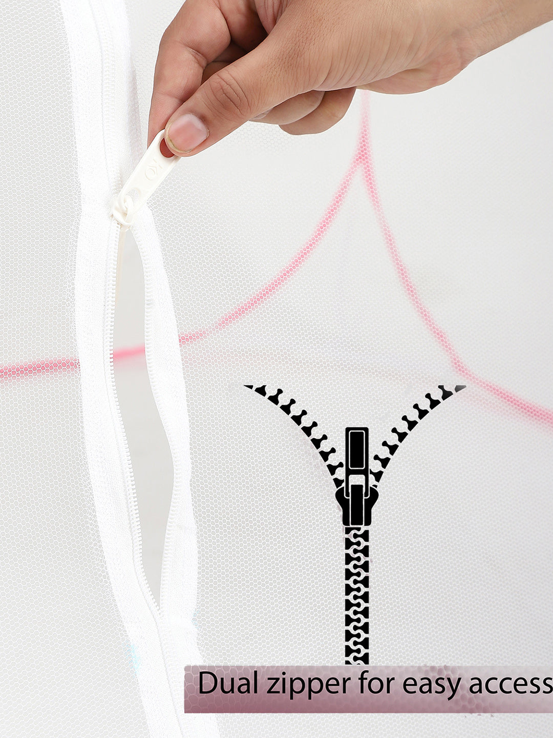 Moca by Monte Carlo Double Bed Polyester Washable Adults Mosquito Net (White)