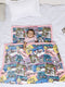 Printed Baby Blanket 3 Ply, 1609 GSM 5Pcs Set (1 Baby Comforter, 1 Bedsheet, 1 Neck Pillow & 2 Bolster)