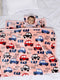 Printed Baby Blanket 3 Ply, 1609 GSM 5Pcs Set (1 Baby Comforter, 1 Bedsheet, 1 Neck Pillow & 2 Bolster)